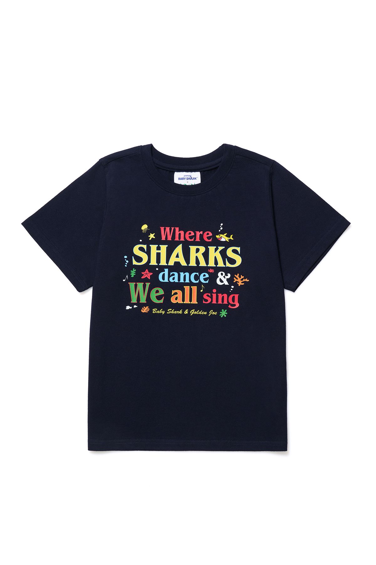 골든조(GOLDENJOE) [ GOLDENJOE X BABY SHARK ] SHARKS  DANCE T-SHIRT