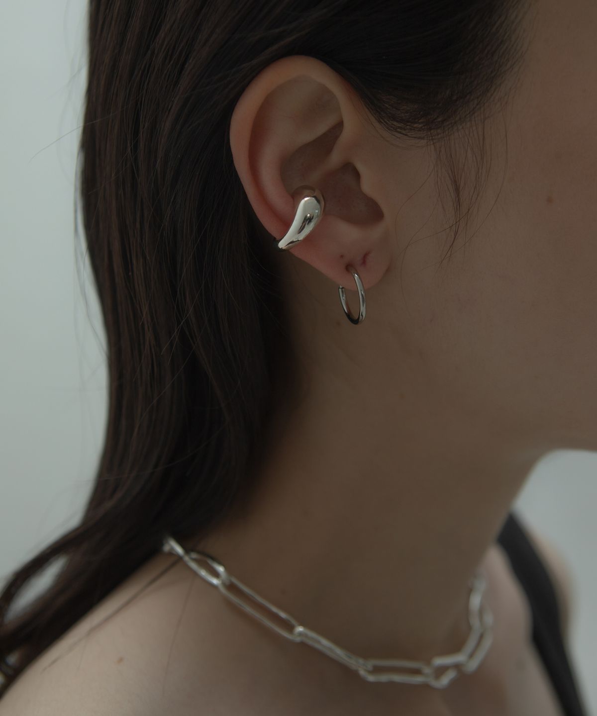 노비스도쿄(NOVICE TOKYO) 드롭 이어 커프 Drop Ear Cuff  / Silver