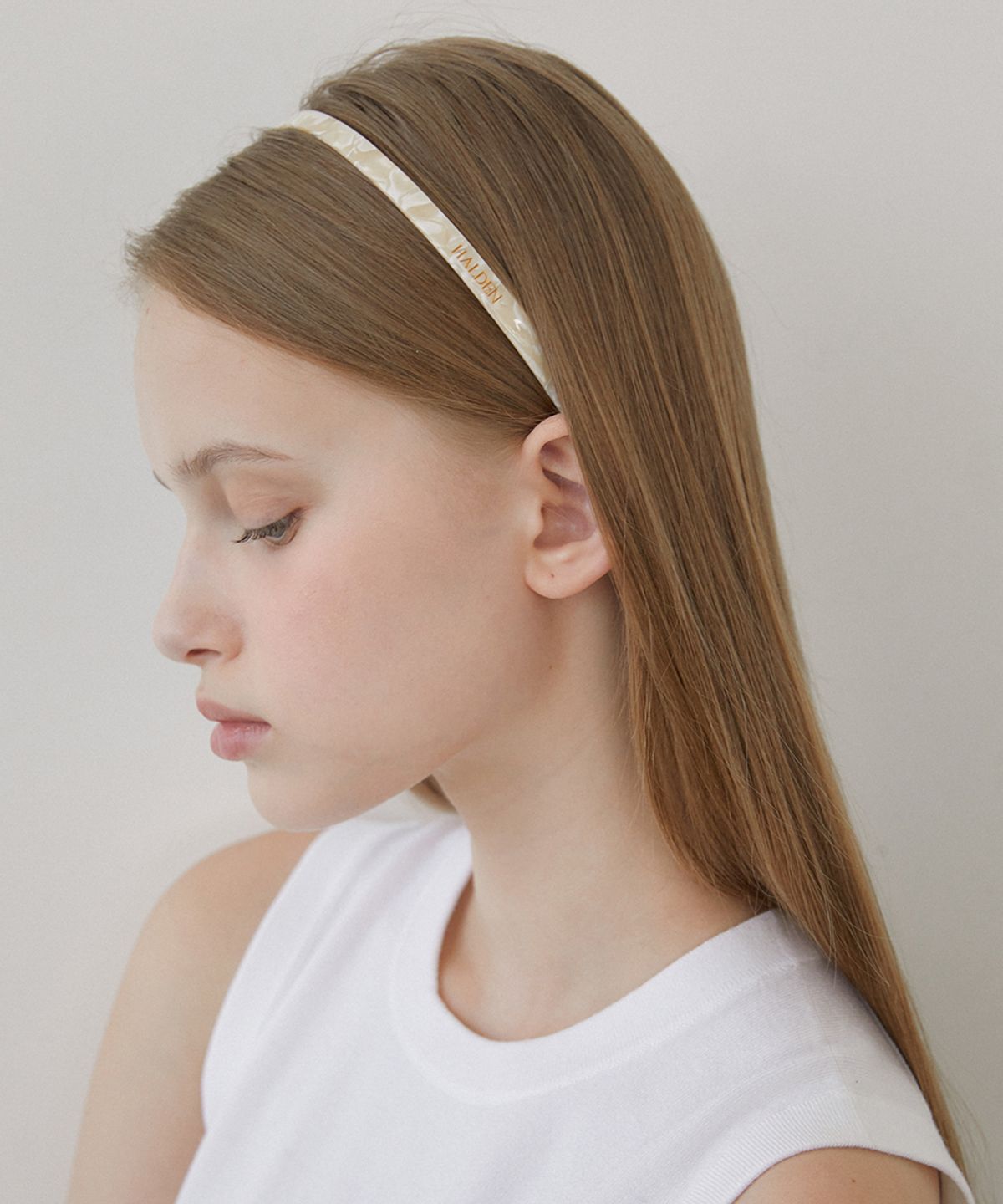 할렌(HALDEN) thin celluloid hairband (H028_ivorywhite)