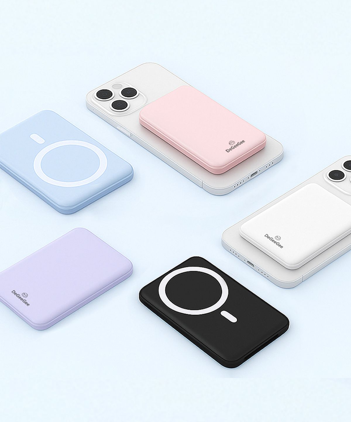 디지지(DEGEEGEE) 맥세이프 파스텔 유무선 고속충전 보조배터리 5000mAh