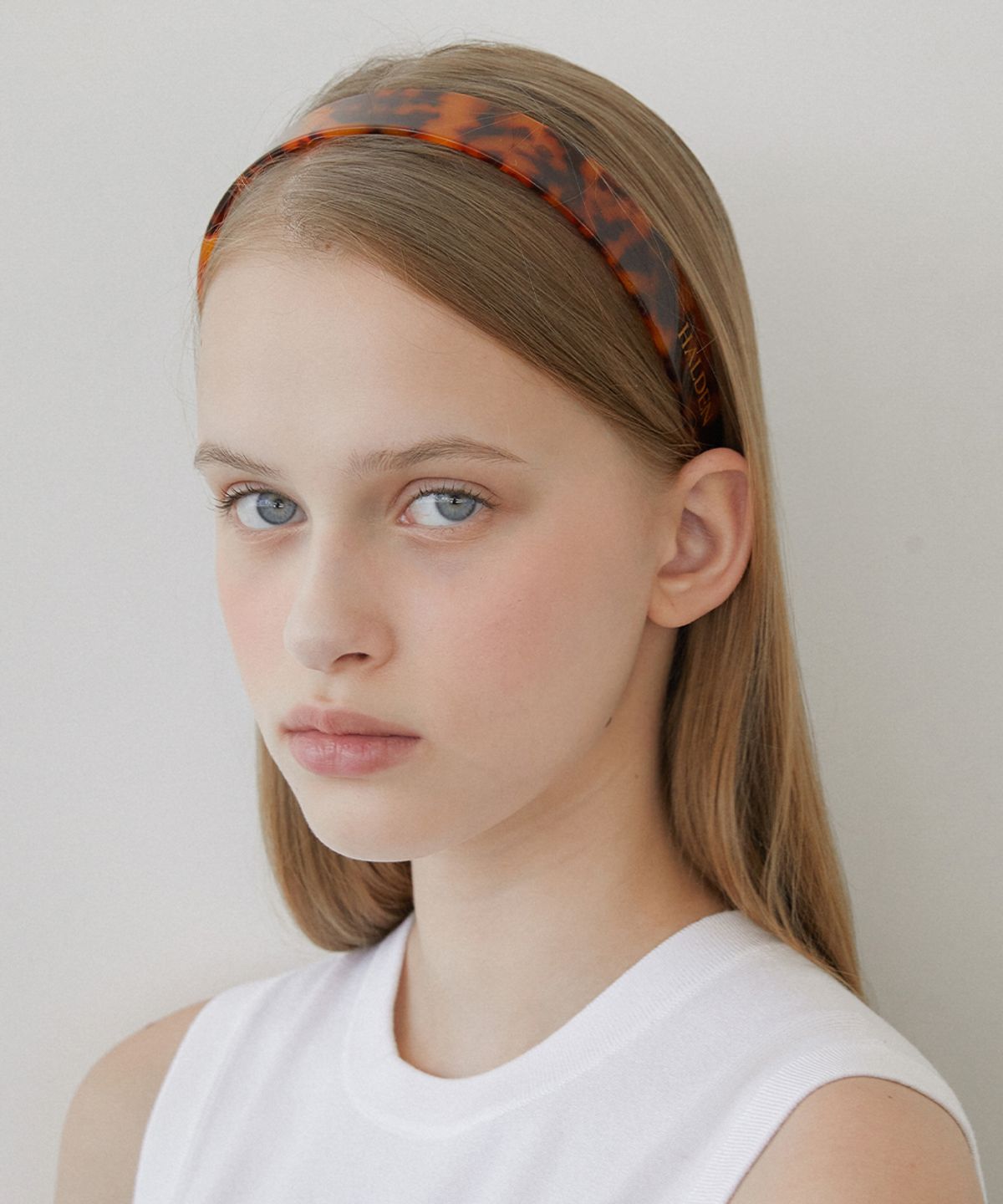 할렌(HALDEN) mid celluloid hairband (H029_beigebrown)