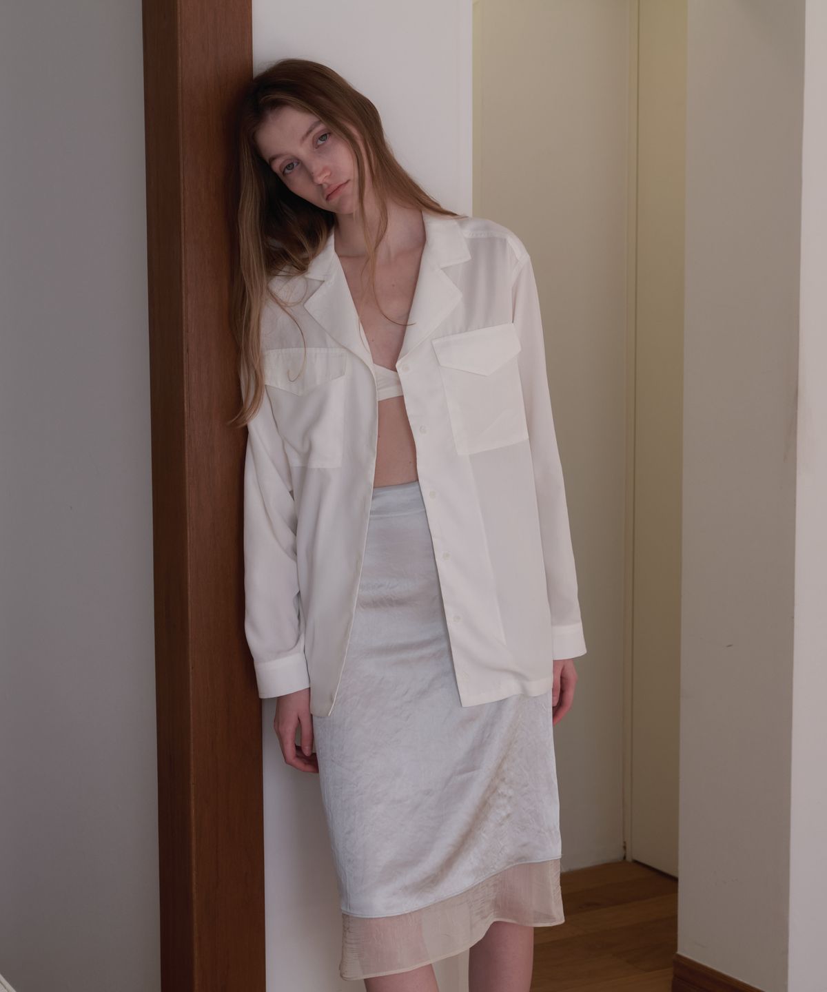 앤테(AENTE) Tencel pocket over-shirts - Ivory