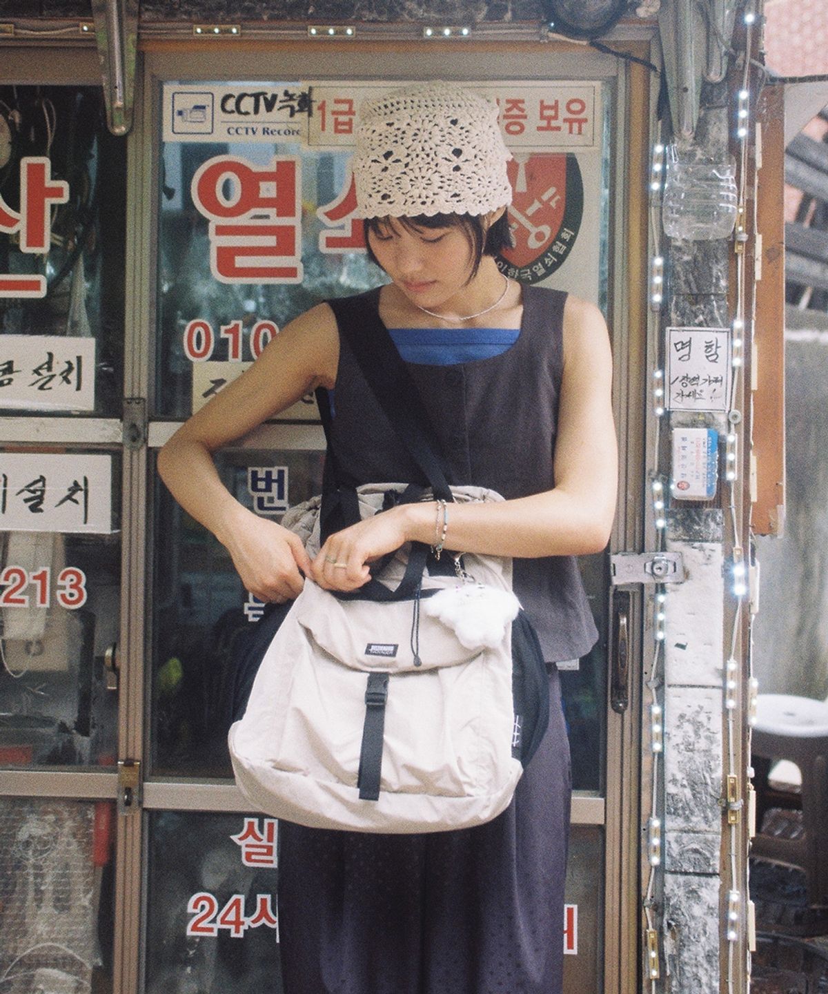 스위치(SWEETCH) VOYAGER DRAWSTRING 2WAY BAG 002 Cloud Cream
