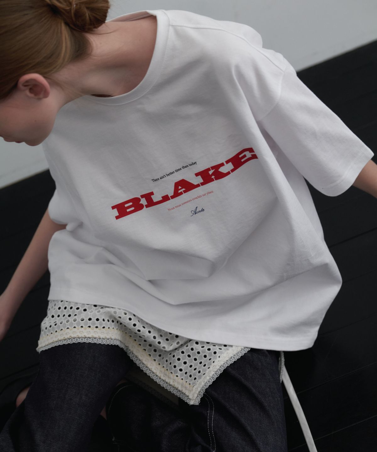 앤테(AENTE) Blake oversized t-shirt- Ivory
