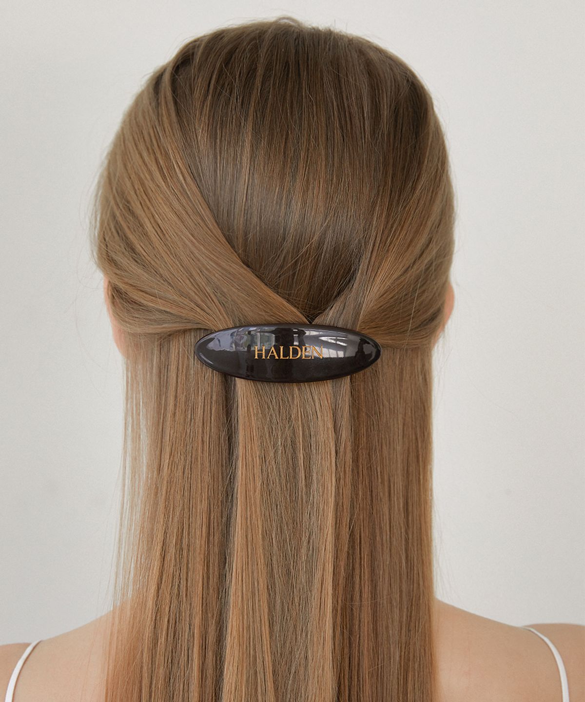 할렌(HALDEN) oval logo hair pin (H033_black)