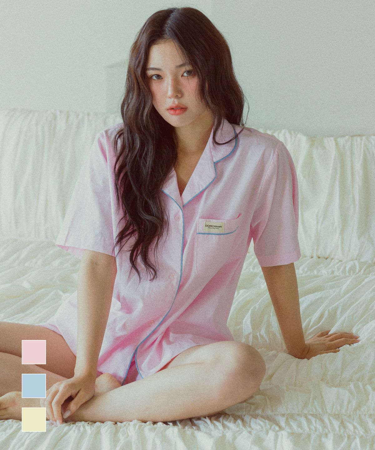 도로시와(DOROSIWA) Minimal Garments Sorbet Cotton Pajama Set_3colors