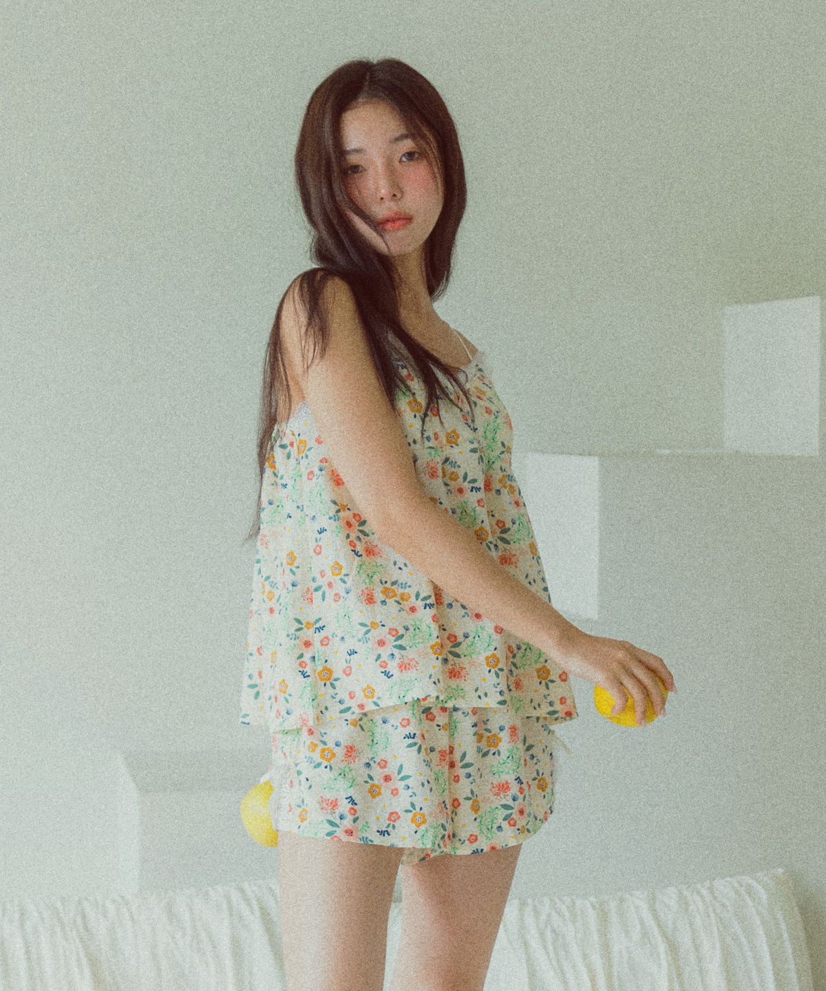 도로시와(DOROSIWA) 차르르 플라워 나시 파자마 세트 (캡내장)