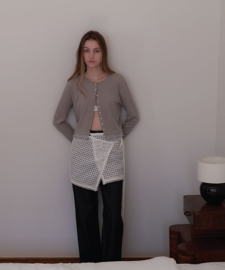lace wrap skirt - Ivory