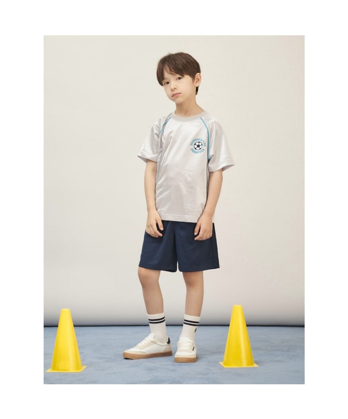 빈폴 키즈(BEANPOLE KIDS) BP FOOTBALL CLUB 메쉬 라글란 그래픽 티셔츠  라이트 그레이 (BI5642U942)