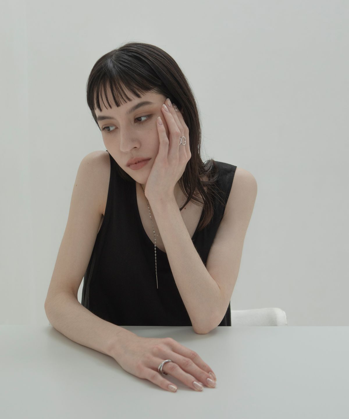 노비스도쿄(NOVICE TOKYO) 타원 체인 링 반지 Oval Chain Ring / Silver