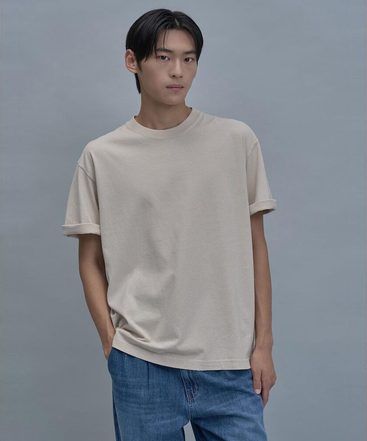 시프트지(SHIFT.G) Comfort Fit Round Tee  Beige