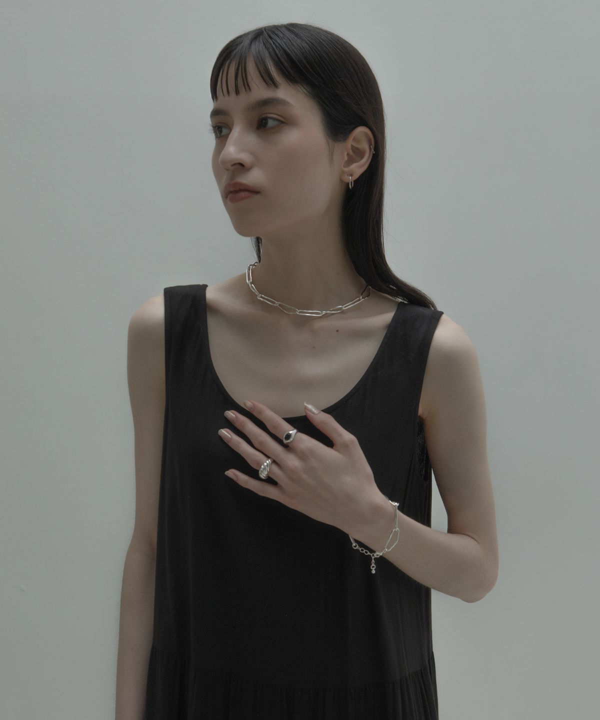 노비스도쿄(NOVICE TOKYO) 오벌 스톤 모티프 링 Oval Stone Motif Ring / Silver