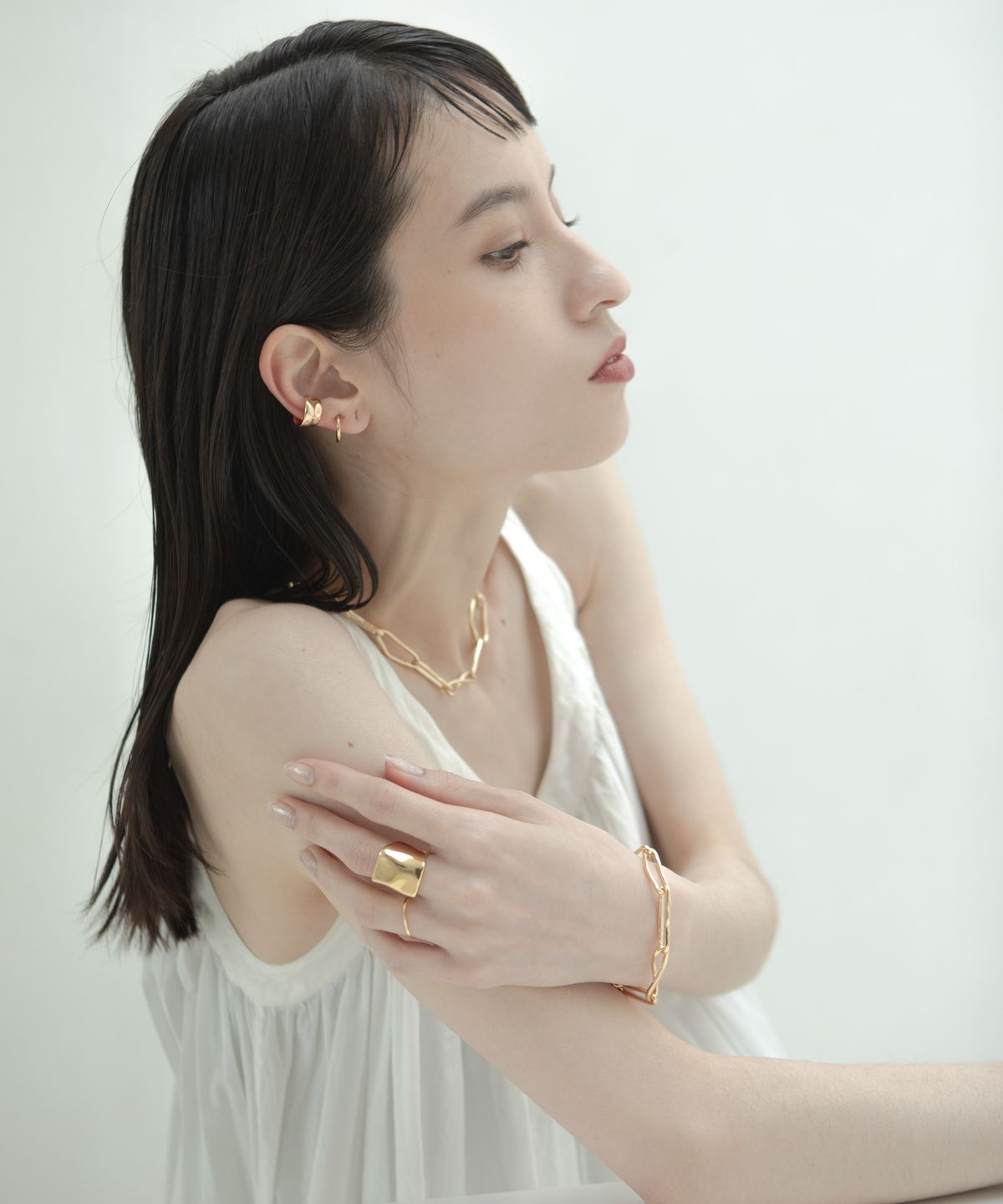 노비스도쿄(NOVICE TOKYO) 사각 볼륨 반지 Rectangle Volume Ring / Gold