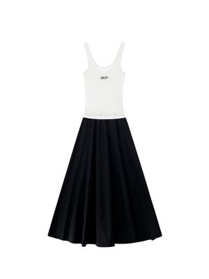 Logo sleeveless layered dress