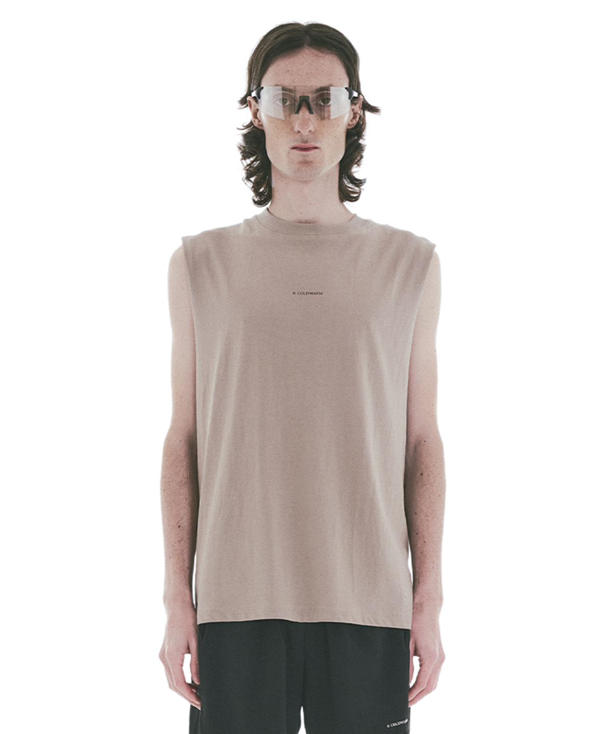 콜드웜(COLDWARM) Raw Cut Sleeveless (Khaki Beige)