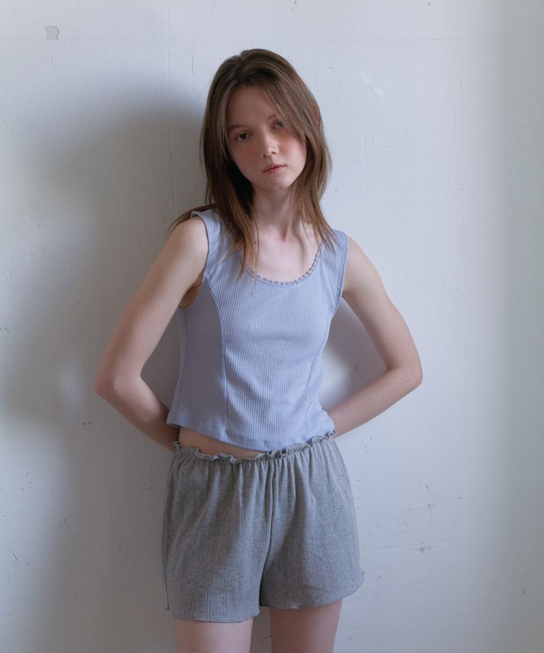 Soft lace sleeveless - Sky blue
