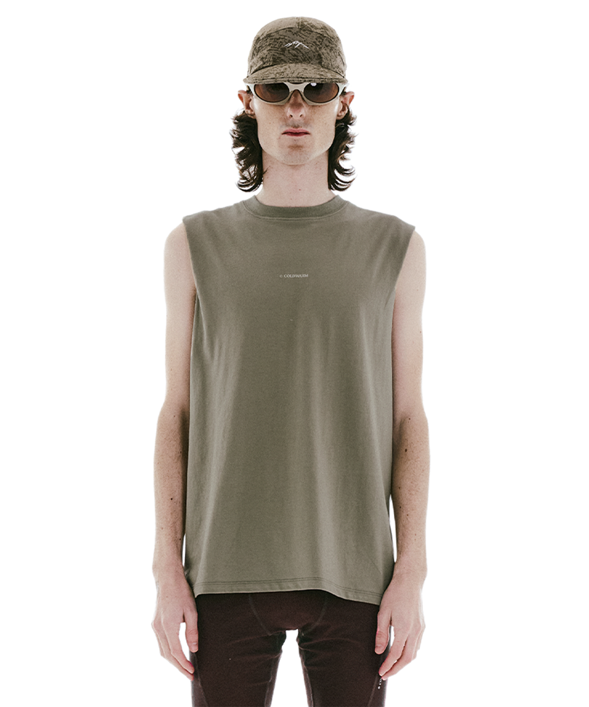 콜드웜(COLDWARM) Raw Cut Sleeveless (Khaki)