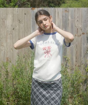 릴리 리본 링거 티셔츠 (Ivory)