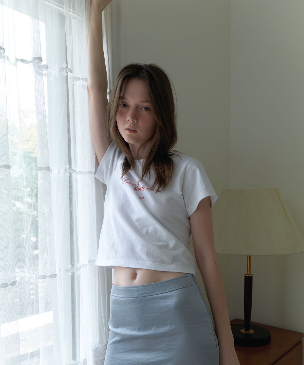 앤테(AENTE) Cozy lettering basic t-shirt - Ivory