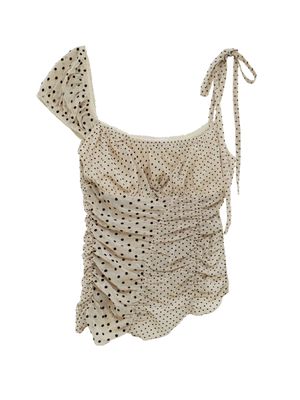 언발란스 도트 셔링 탑 (베이지)