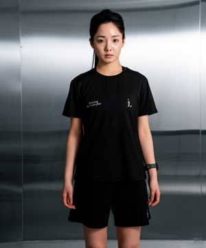 공용 노웨어패스트 러닝 반팔 티셔츠 블랙
