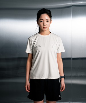 공용 노웨어패스트 러닝 반팔 티셔츠 크림