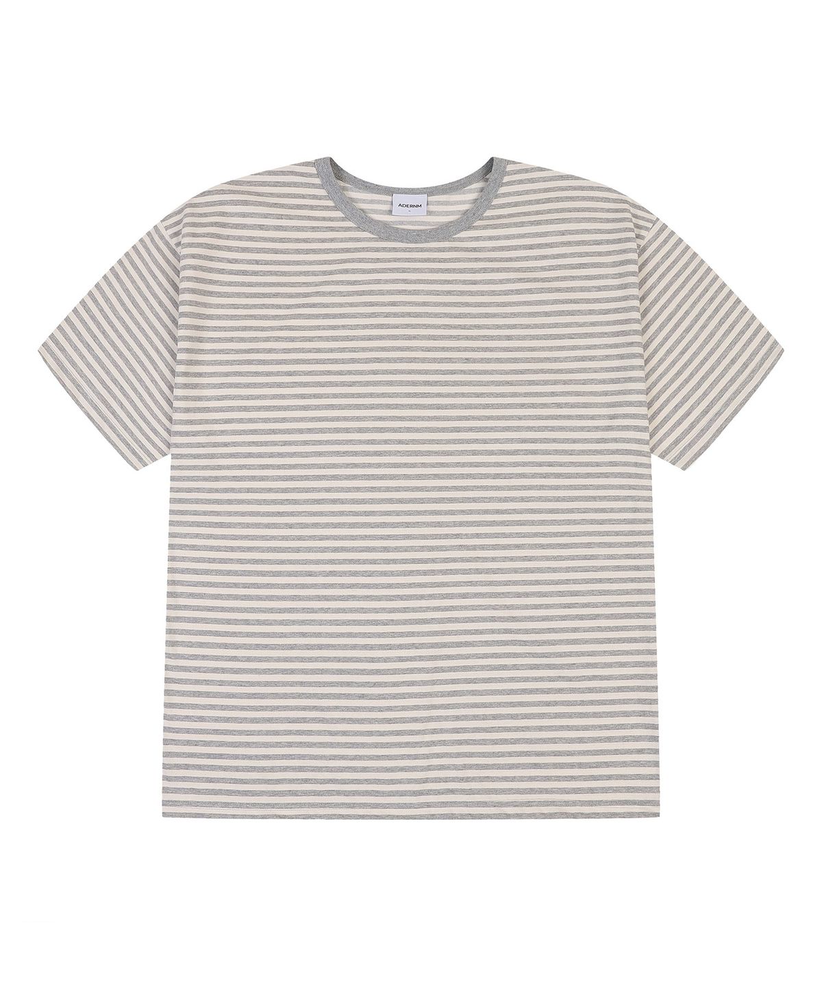 에이던엠(ADERNM) ADM STRIPE T-SHIRTS (WHITE/GRAY)