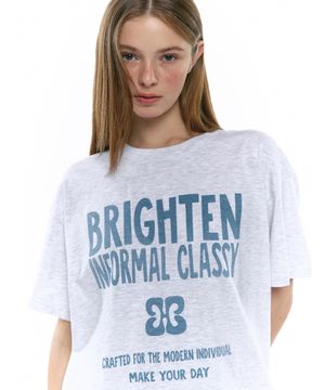 타이포 티셔츠 멜란지 그레이