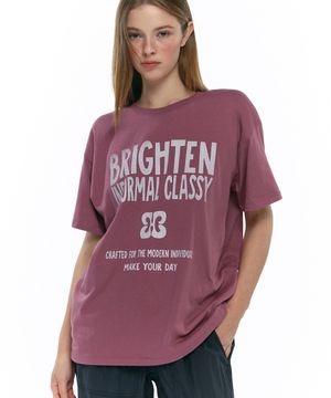 타이포 티셔츠 플럼