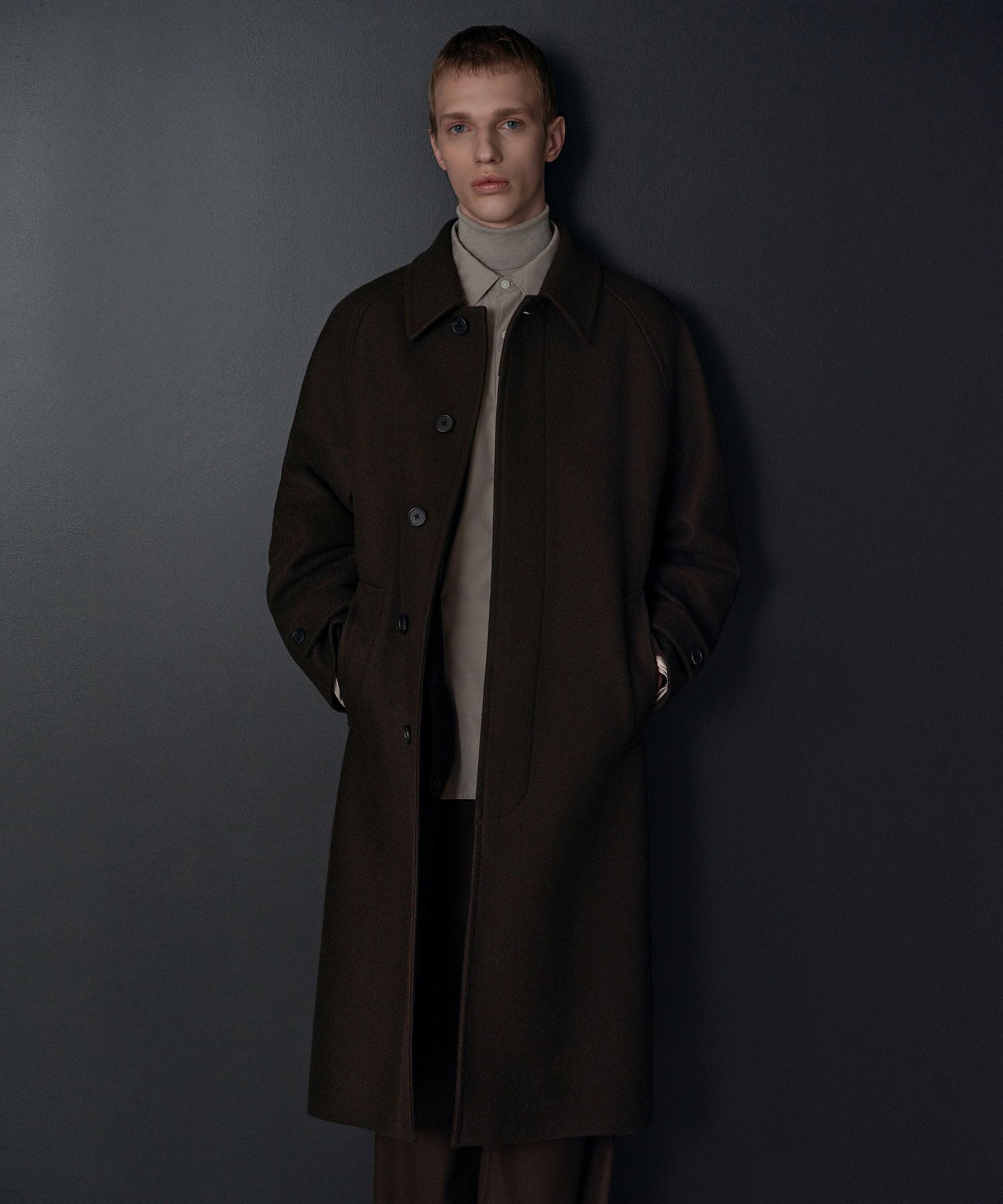 MUSINSA | MUSINSA STANDARD FORTEX Felt Oversized Balmacaan Coat