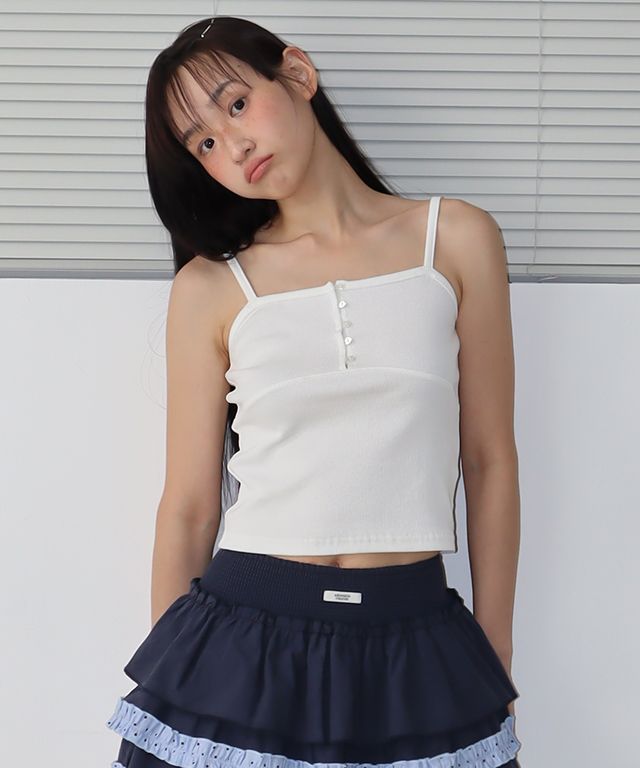 ★2024SS新作★RONRON★HEART BUTTON GOLGI SLEEVELESS MUSINSA | RONRON HEART BUTTON GOLGI SLEEVELESS WHITE