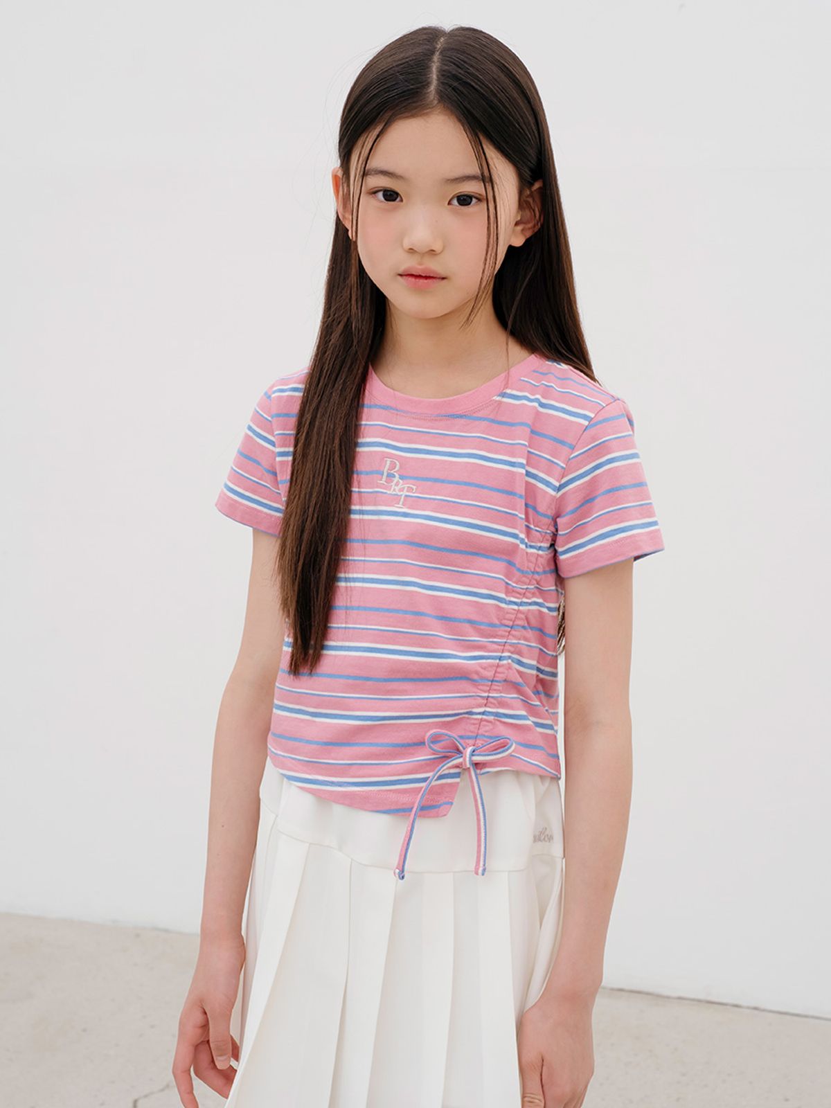 브렛테일러(BRETTAILOR) 사선 루싱 크롭티(핑크)