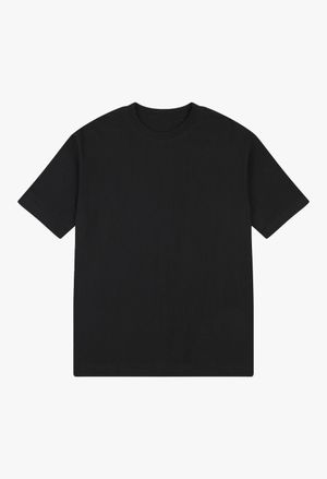 남성 여성 18수 무지 오버핏 반팔 티셔츠 블랙