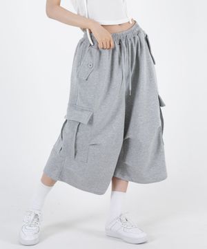 여자무 릎핀턱 파라슈트 버뮤다8부팬츠 COLOR