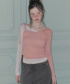 윈브 배색 레이어드 티셔츠(긴팔.VER 추가)