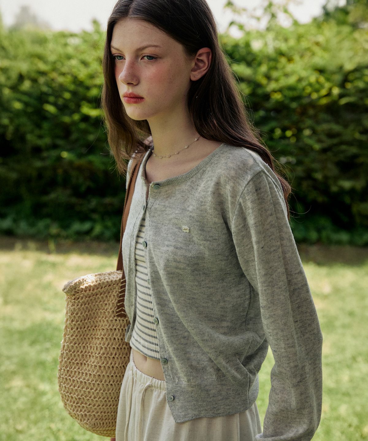 어다울(ADAUL) Summer light round neck cardigan - 5color