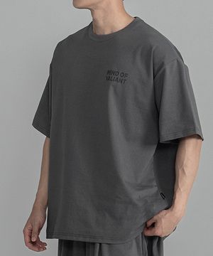 T2507 쿨 스판 오버핏 반팔티 [차콜]