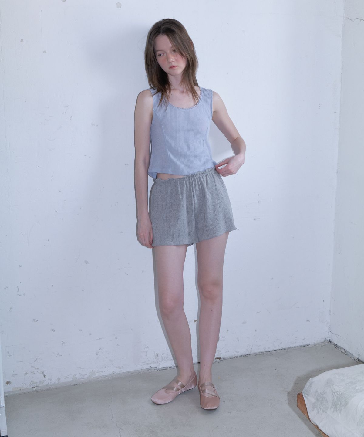 앤테(AENTE) Jacquard banding shorts - Gray