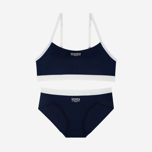 ALL-BODY 브라탑 / 헴팬티 세트_네이비