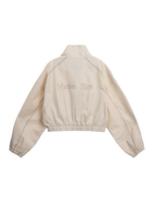 MATIN ROUGH COATING CROP BOMBER IN CREAM