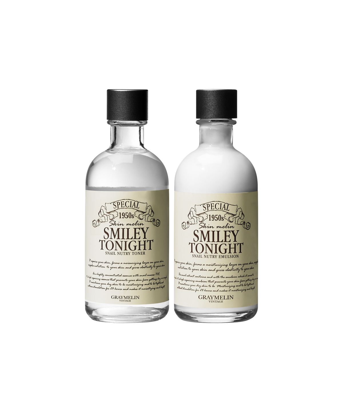 그레이멜린(GREYMELIN) [SET] 스마일리 투나잇 달팽이 결케어 2종세트 (토너 130ml+에멀젼 130ml)