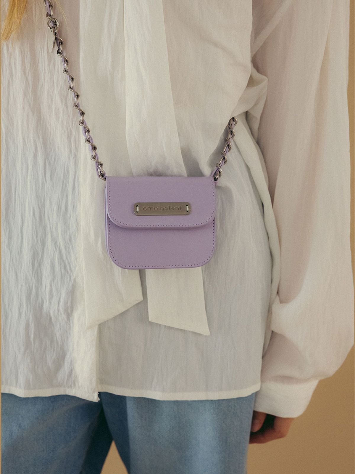 옴니포턴트(OMNIPOTENT) [Leather chain ver.] pin wallet bag _Lilac