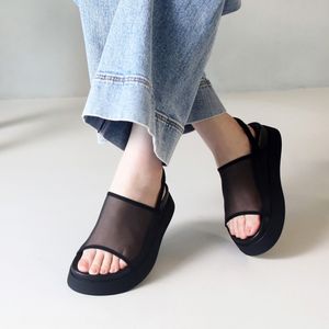 에디션 시어 메쉬 플랫폼 샌들 O55M256