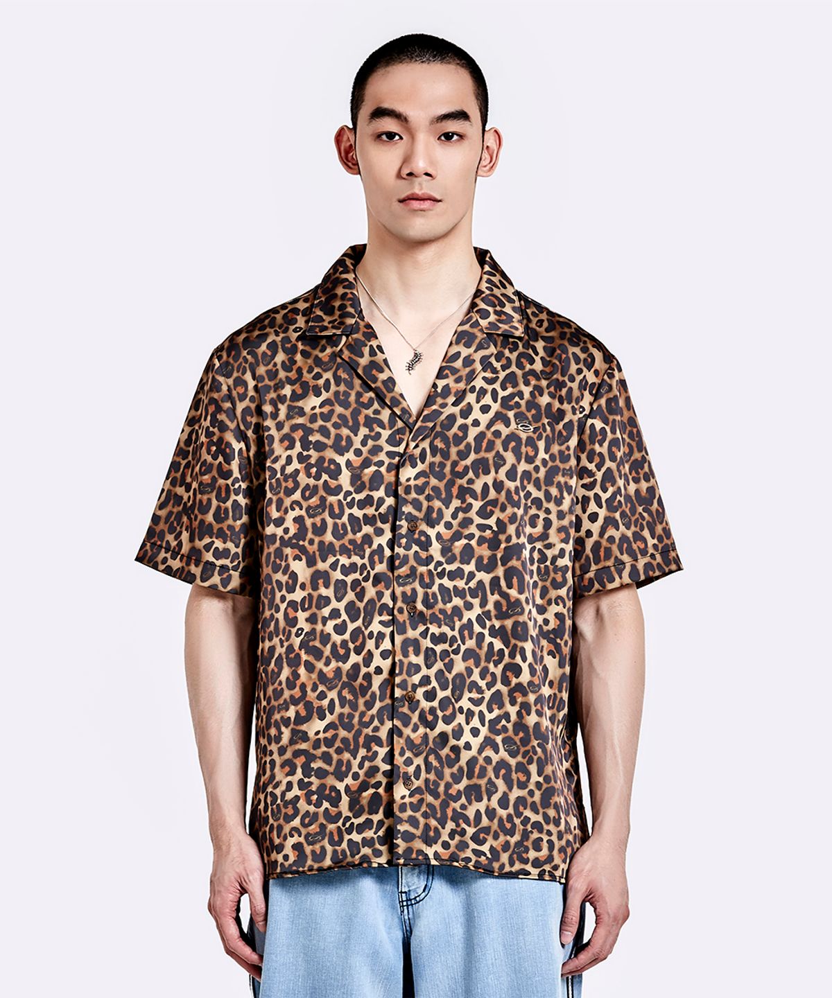 51퍼센트(51PERCENT) Leopard Half Shirt - Brown