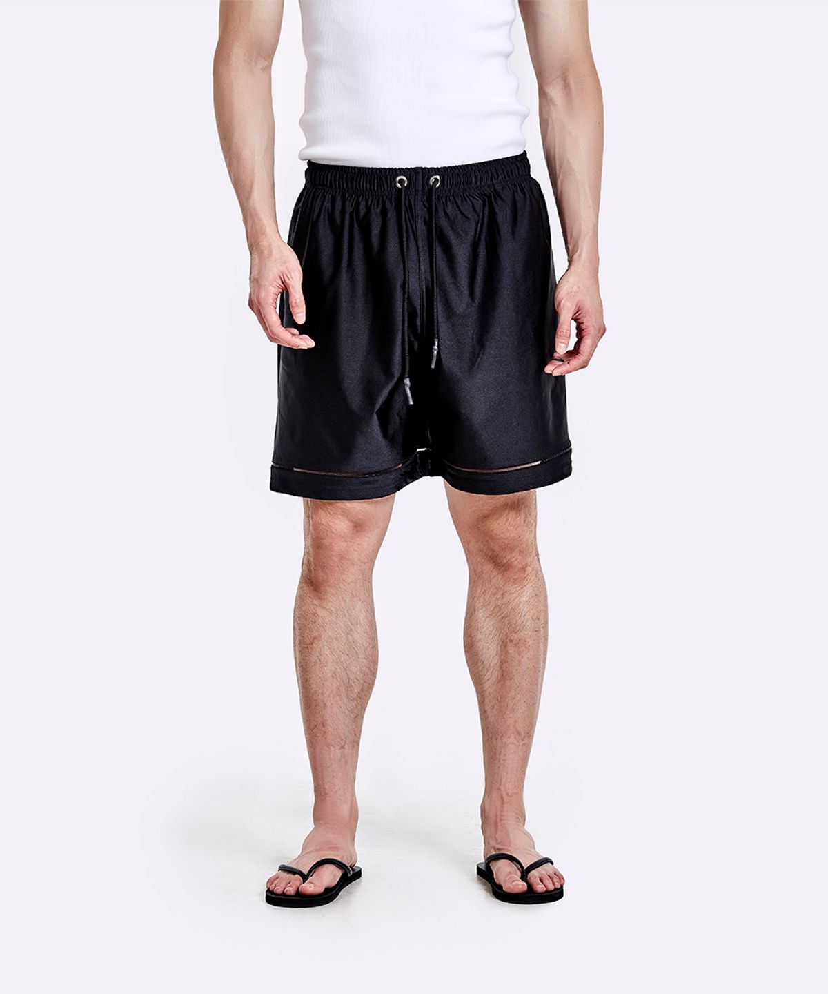 51퍼센트(51PERCENT) Mesh Line Shorts - Black