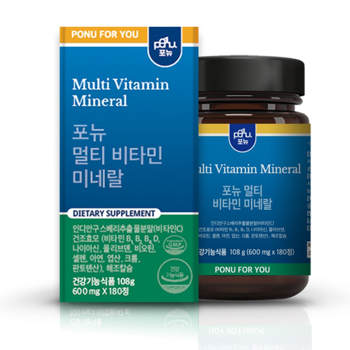 포뉴(PONU) 멀티비타민미네랄 600mg x 180정, 1개