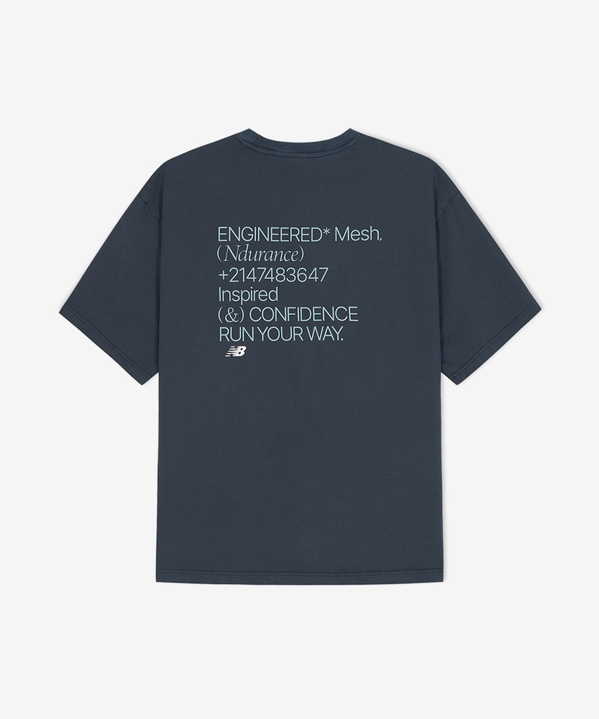 뉴발란스(NEW BALANCE) NBNEF31743 / UNI Ndurance 레터링 반팔티 (NAVY)