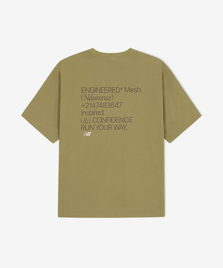 NBNEF31743 / UNI Ndurance 레터링 반팔티 (KHAKI)