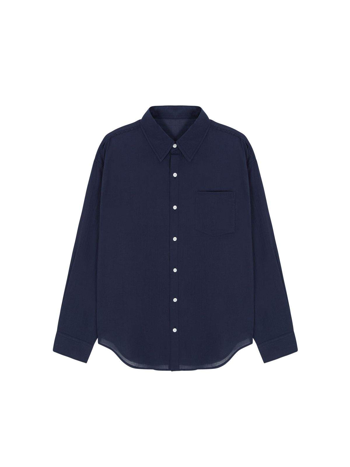 샐러드바구니(SALAD BAGUNI) Sheer cotton shirt - navy