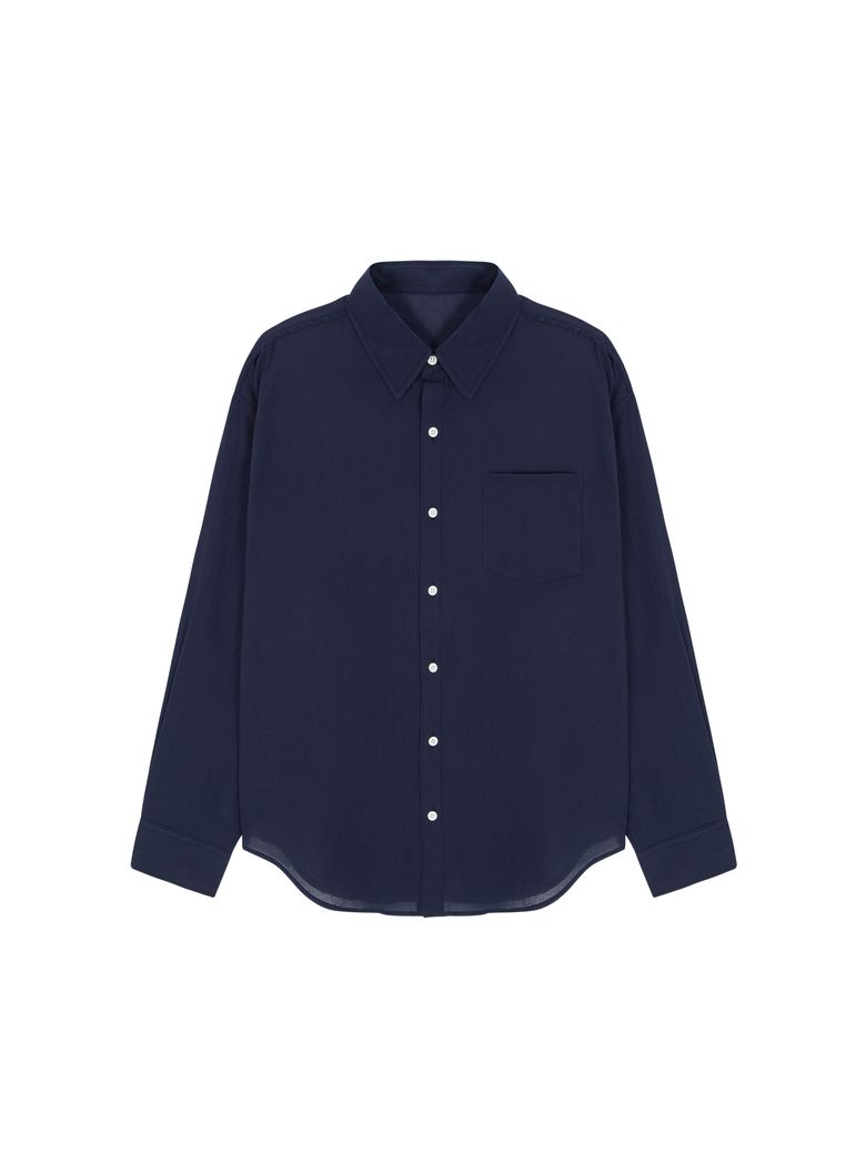 Sheer cotton shirt - navy